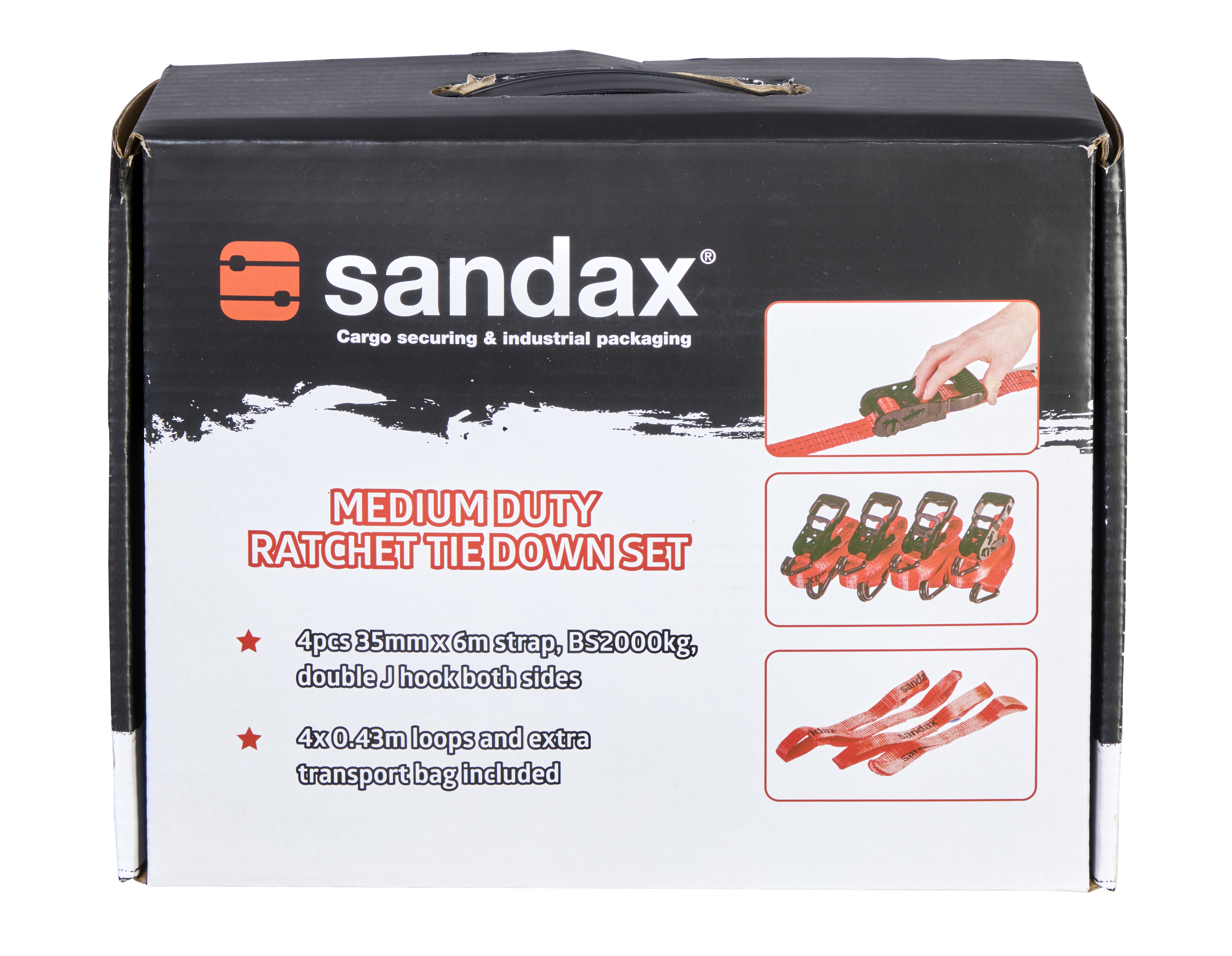 4er-Set, Zurrgurte, 6m, 35mm, LC 1000daN, STF 200 daN, zweiteilig