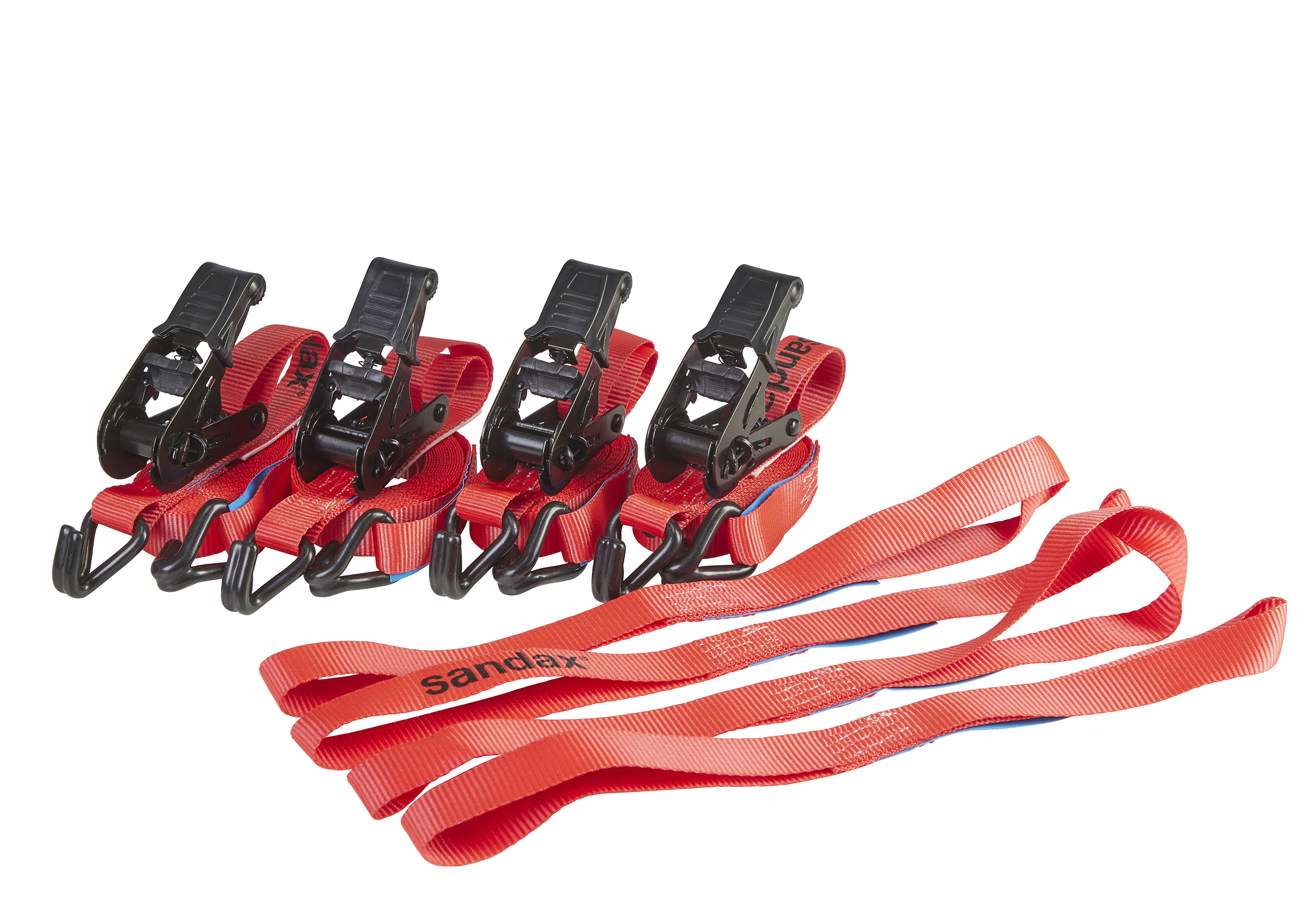 4er-Set, Zurrgurte, 4m, 25mm, LC 400 daN, STF 100 daN, zweiteilig